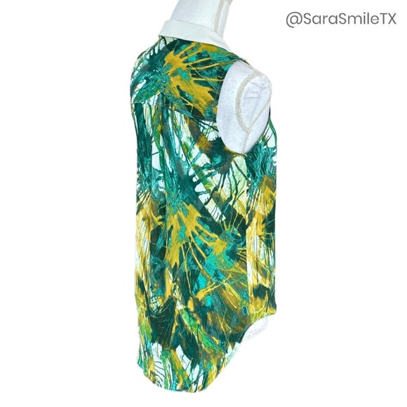 MOSSIMO Abstract Print Sleeveless Button Down Top - Picture 6 of 11